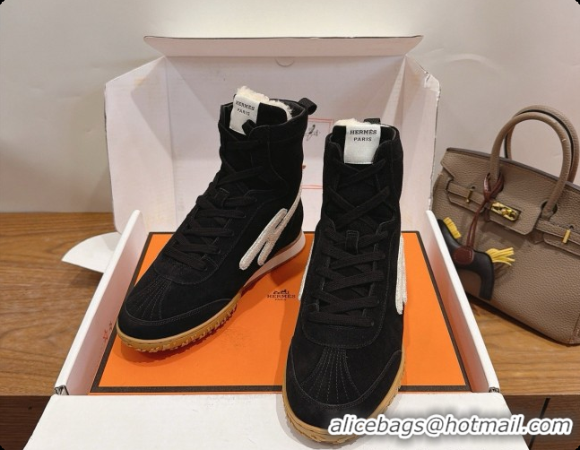 Grade Quality Hermes Sneaker Boots in Suede H091614 Black 2026