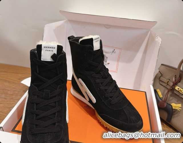 Grade Quality Hermes Sneaker Boots in Suede H091614 Black 2026