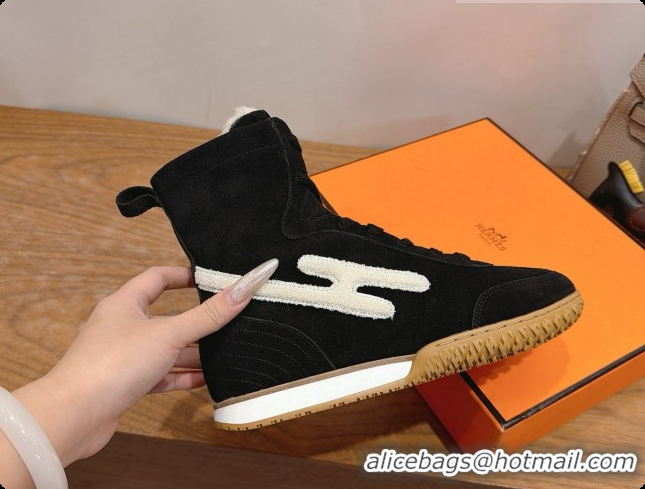 Grade Quality Hermes Sneaker Boots in Suede H091614 Black 2026