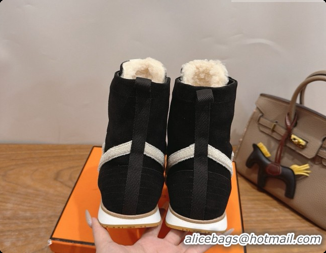 Grade Quality Hermes Sneaker Boots in Suede H091614 Black 2026