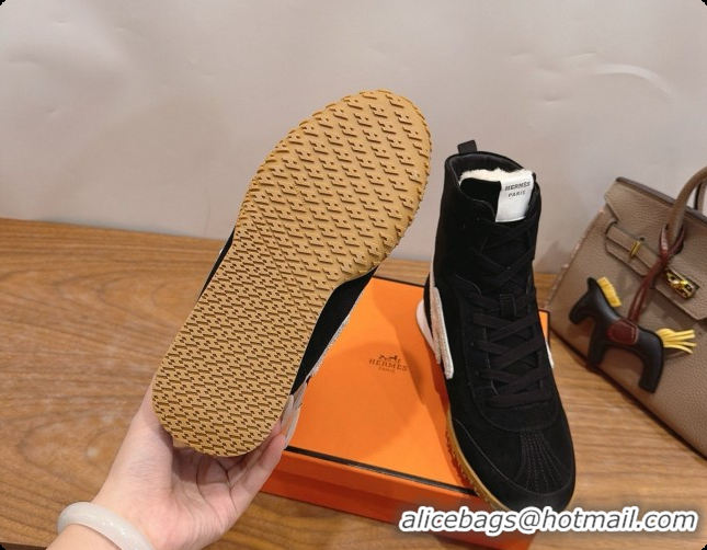 Grade Quality Hermes Sneaker Boots in Suede H091614 Black 2026