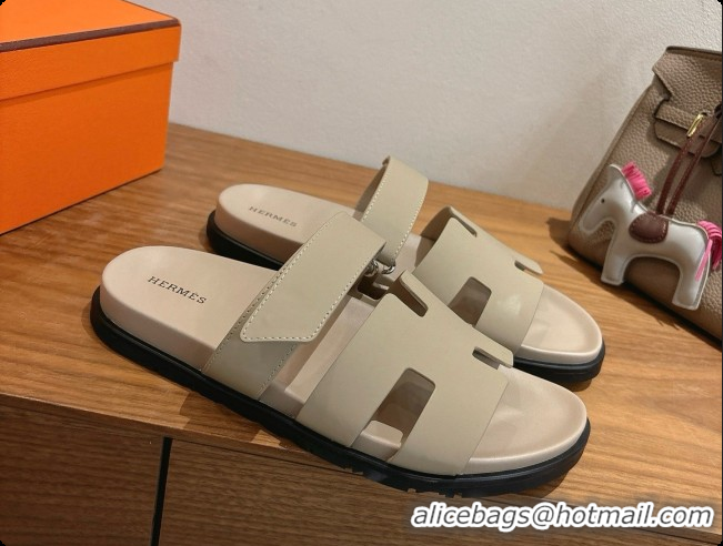 Low Price Hermes Chypre Flat Sandals in Smooth Calfskin H091616 Beige 2026