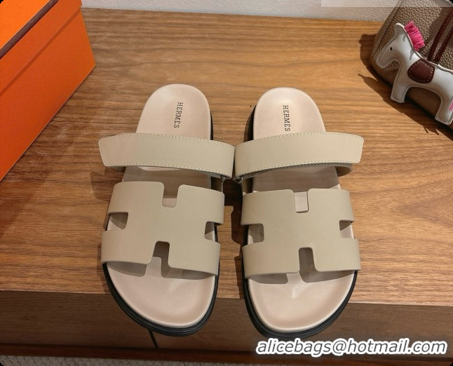 Low Price Hermes Chypre Flat Sandals in Smooth Calfskin H091616 Beige 2026