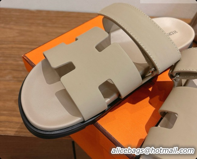 Low Price Hermes Chypre Flat Sandals in Smooth Calfskin H091616 Beige 2026