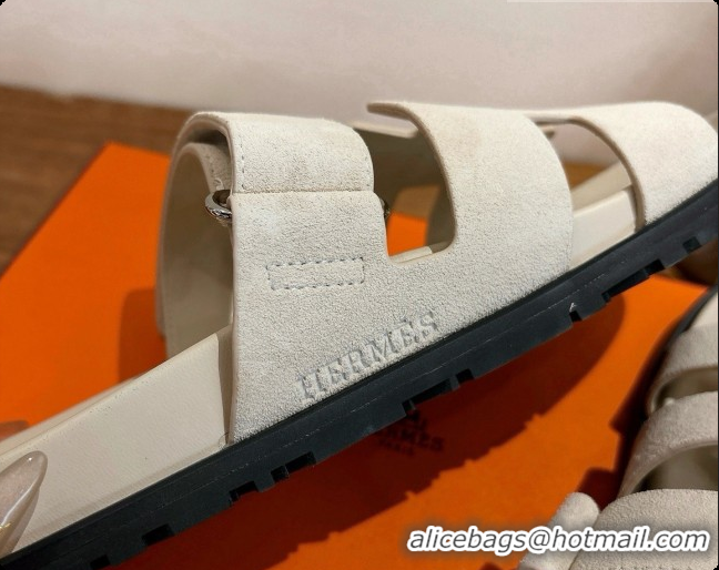 Good Product Hermes Chypre Flat Sandals in Suede H091618 Beige 2026