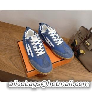Best Product Hermes Jet Sneaker in Suede & Fabric H091619 Blue 2026