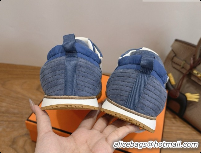 Best Product Hermes Jet Sneaker in Suede & Fabric H091619 Blue 2026