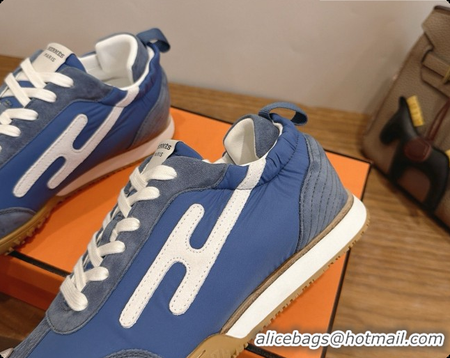 Best Product Hermes Jet Sneaker in Suede & Fabric H091619 Blue 2026