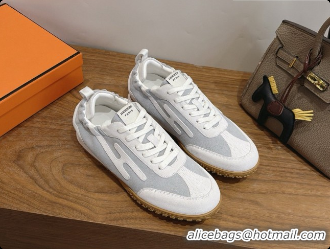 Best Price Hermes Jet Sneaker in Suede H091620 White 2026