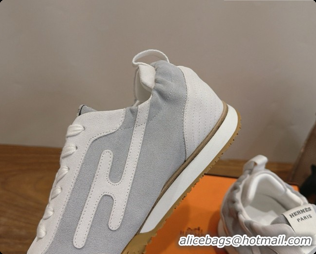 Best Price Hermes Jet Sneaker in Suede H091620 White 2026