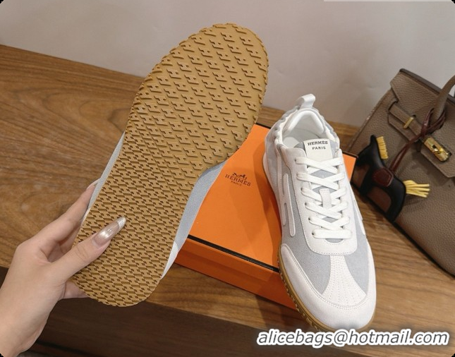 Best Price Hermes Jet Sneaker in Suede H091620 White 2026