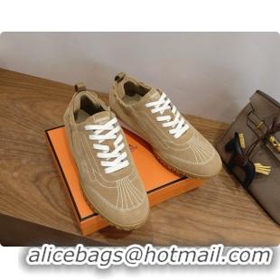 Top Grade Hermes Jet Sneaker in Suede H091621 Brown 2026