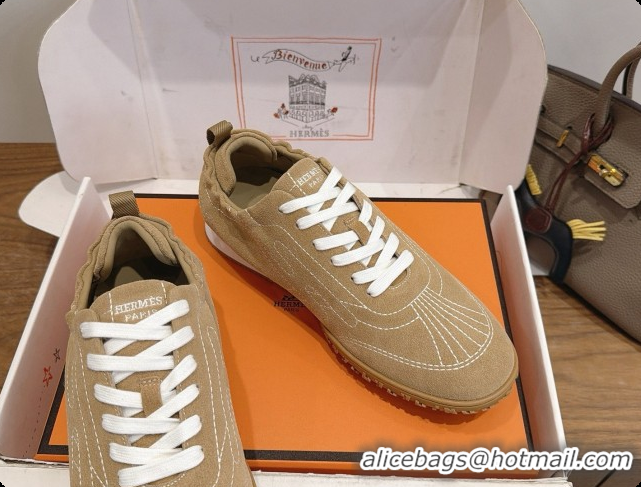Top Grade Hermes Jet Sneaker in Suede H091621 Brown 2026