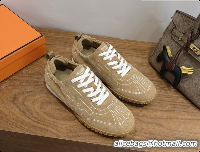 Top Grade Hermes Jet Sneaker in Suede H091621 Brown 2026