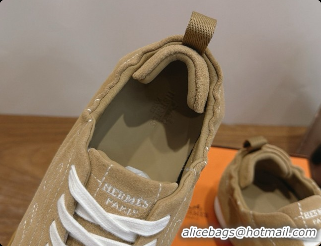 Top Grade Hermes Jet Sneaker in Suede H091621 Brown 2026