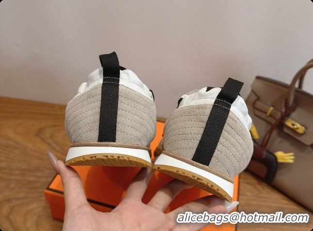Low Cost Hermes Jet Sneaker in Suede & Calfskin H091626 White/Black 2026