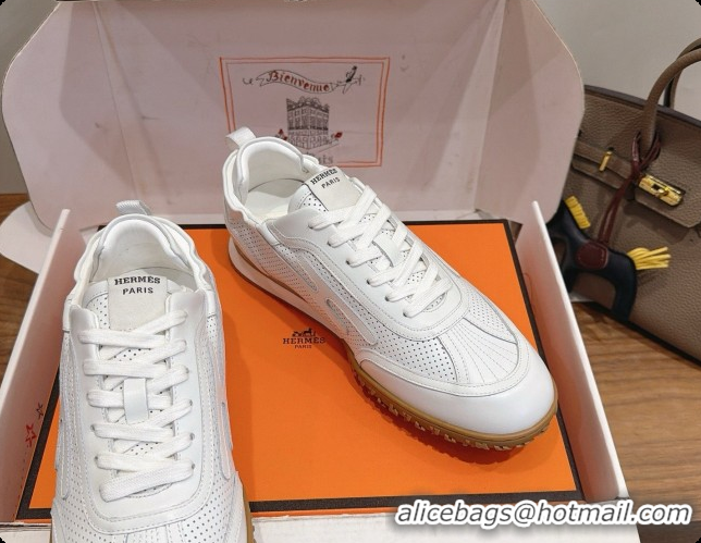 Charming Hermes Jet Sneaker in Calfskin H091627 White 2026
