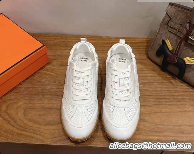 Charming Hermes Jet Sneaker in Calfskin H091627 White 2026