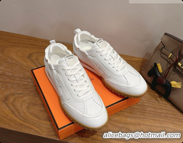 Charming Hermes Jet Sneaker in Calfskin H091627 White 2026