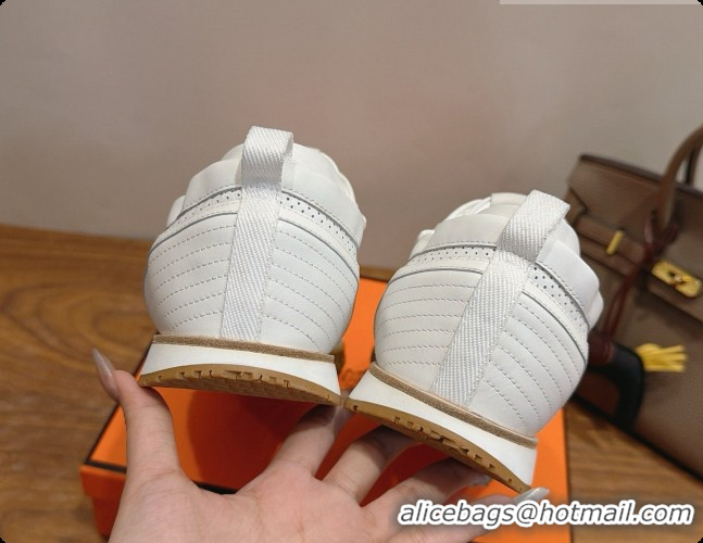 Charming Hermes Jet Sneaker in Calfskin H091627 White 2026