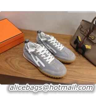 Most Popular Hermes Jet Sneaker in Suede & Fabric H091628 Grey 2026