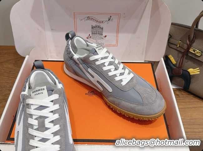 Most Popular Hermes Jet Sneaker in Suede & Fabric H091628 Grey 2026