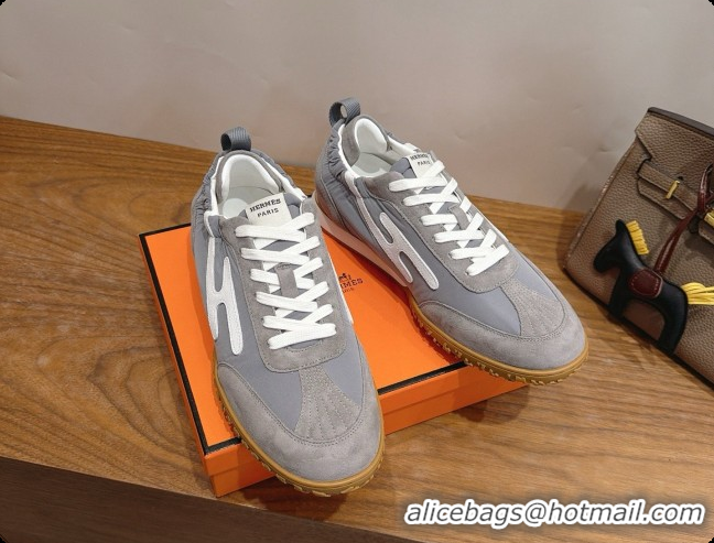 Most Popular Hermes Jet Sneaker in Suede & Fabric H091628 Grey 2026