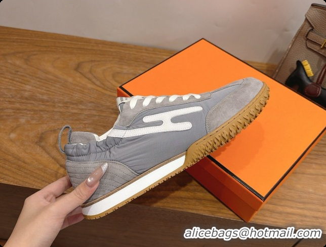 Most Popular Hermes Jet Sneaker in Suede & Fabric H091628 Grey 2026