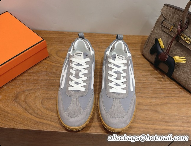 Most Popular Hermes Jet Sneaker in Suede & Fabric H091628 Grey 2026