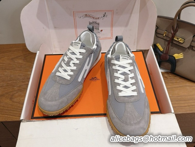 Most Popular Hermes Jet Sneaker in Suede & Fabric H091628 Grey 2026