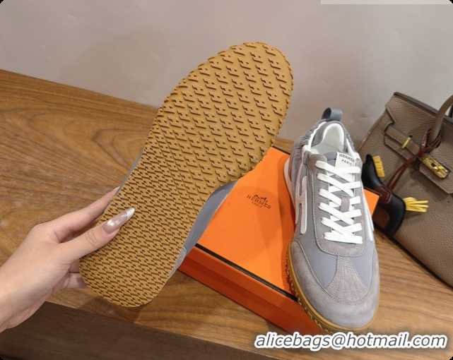Most Popular Hermes Jet Sneaker in Suede & Fabric H091628 Grey 2026