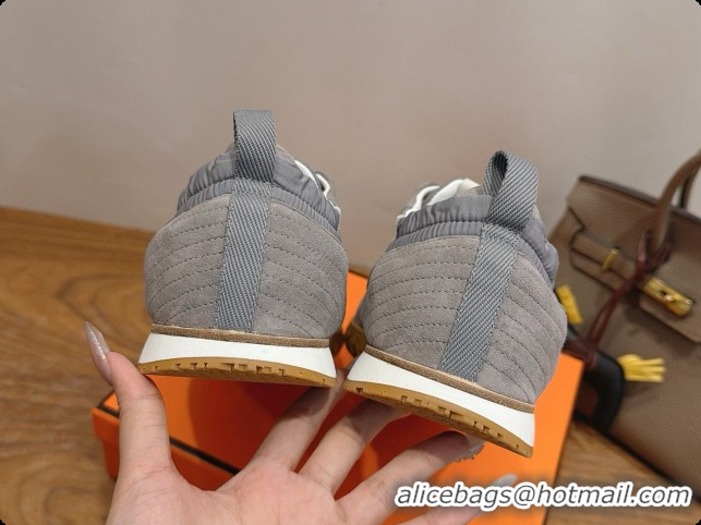 Most Popular Hermes Jet Sneaker in Suede & Fabric H091628 Grey 2026