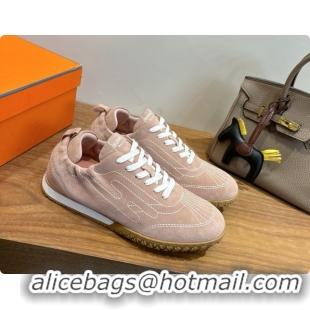 Top Design Hermes Jet Sneaker in Suede H091629 Nude Pink 2026