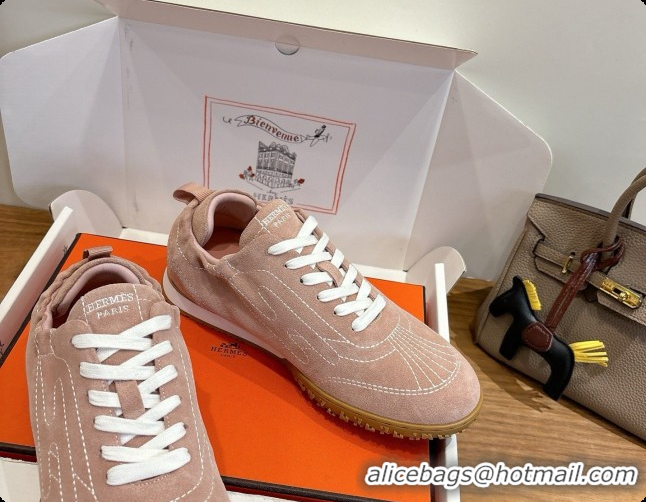 Top Design Hermes Jet Sneaker in Suede H091629 Nude Pink 2026