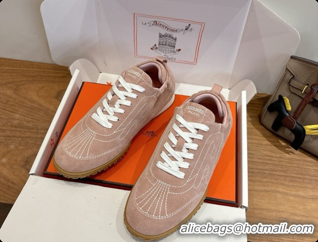 Top Design Hermes Jet Sneaker in Suede H091629 Nude Pink 2026