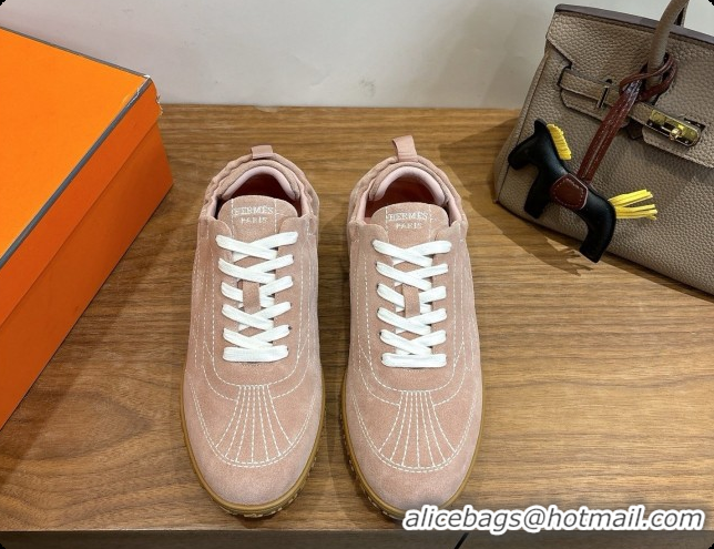 Top Design Hermes Jet Sneaker in Suede H091629 Nude Pink 2026