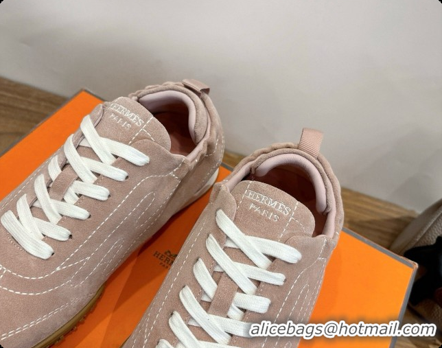 Top Design Hermes Jet Sneaker in Suede H091629 Nude Pink 2026