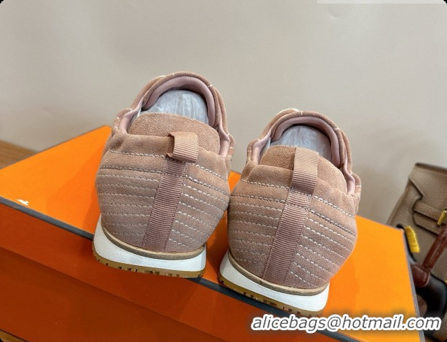 Top Design Hermes Jet Sneaker in Suede H091629 Nude Pink 2026