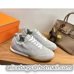 Luxury Cheap Hermes Jet Sneaker in Suede H091632 Grey 2026