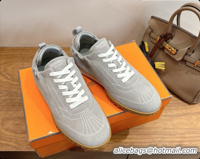 Luxury Cheap Hermes Jet Sneaker in Suede H091632 Grey 2026