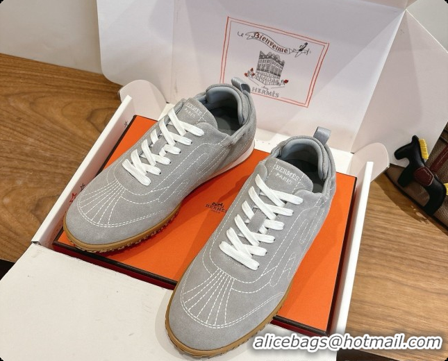 Luxury Cheap Hermes Jet Sneaker in Suede H091632 Grey 2026
