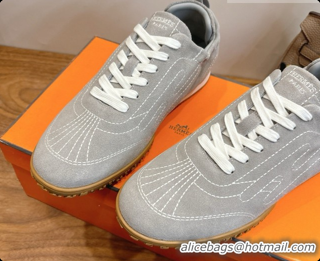 Luxury Cheap Hermes Jet Sneaker in Suede H091632 Grey 2026