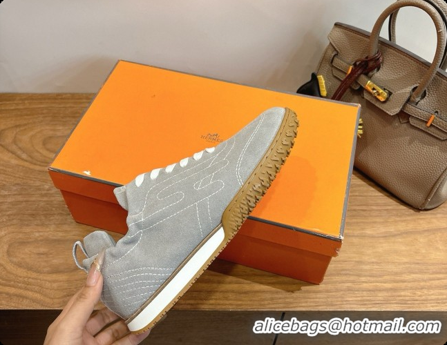 Luxury Cheap Hermes Jet Sneaker in Suede H091632 Grey 2026