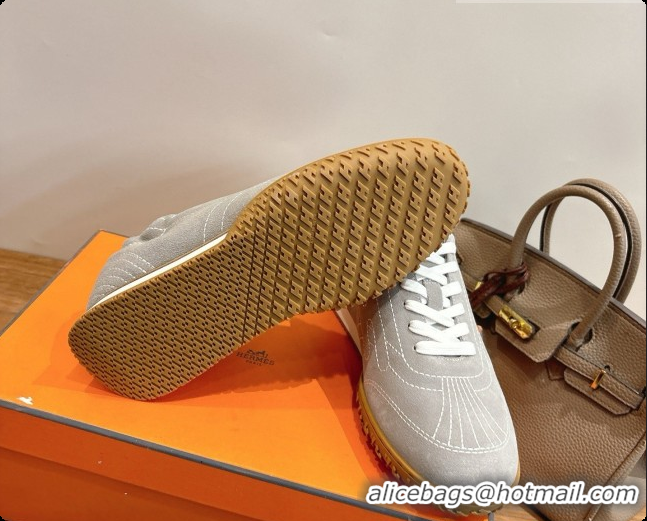 Luxury Cheap Hermes Jet Sneaker in Suede H091632 Grey 2026