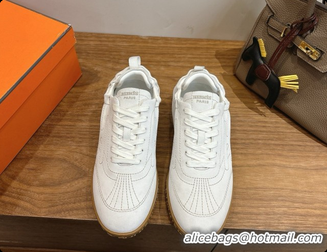 Luxury Hermes Jet Sneaker in Suede H091633 White 2026