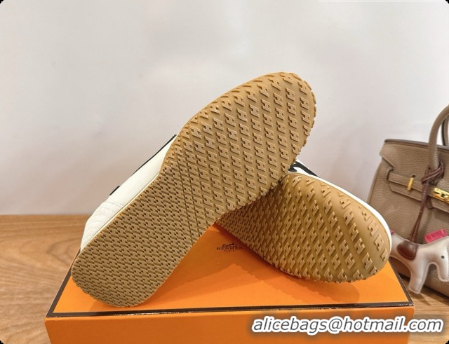 Super Quality Hermes Jet Sneaker in Suede & Calfskin H091635 White/Black 2026
