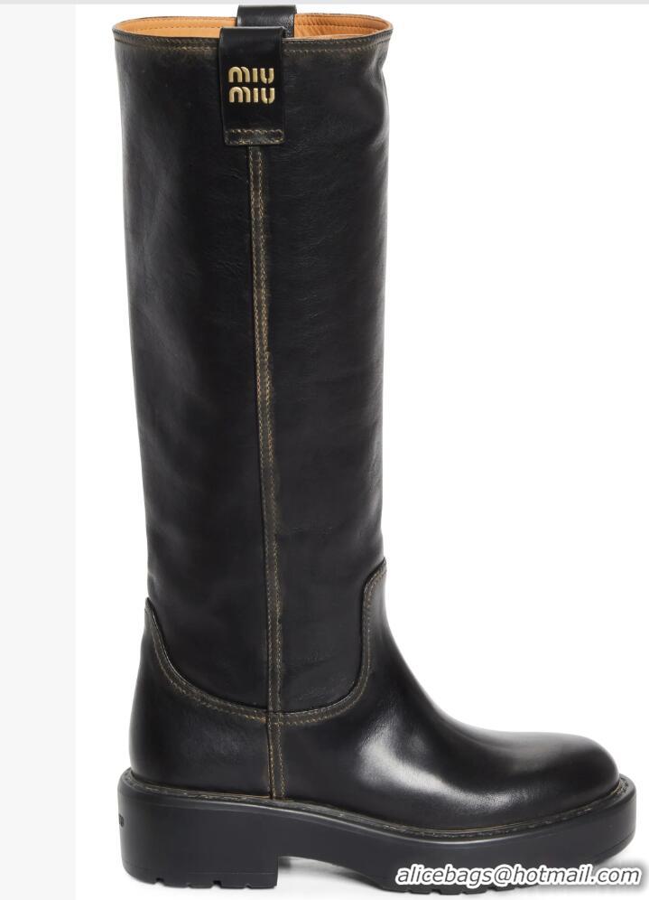 ​Reasonable Price Miu Miu Knee High Boots For Womens M5698 Black