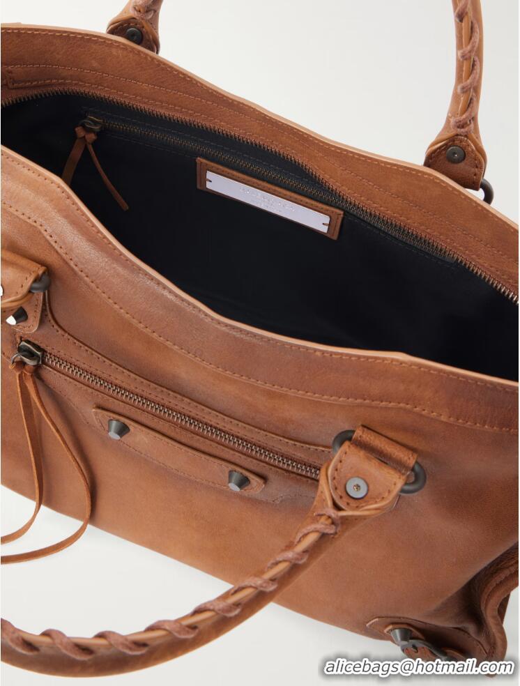 Most Popular Balenciaga Le City Large Original Leather Top Handle Bag 865762 Brown
