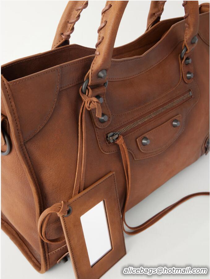 Most Popular Balenciaga Le City Large Original Leather Top Handle Bag 865762 Brown