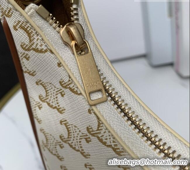 Promotional Celine Medium Strap Ava Bag with Rope in Triomphe Canvas and Calfskin 199588 White 2026